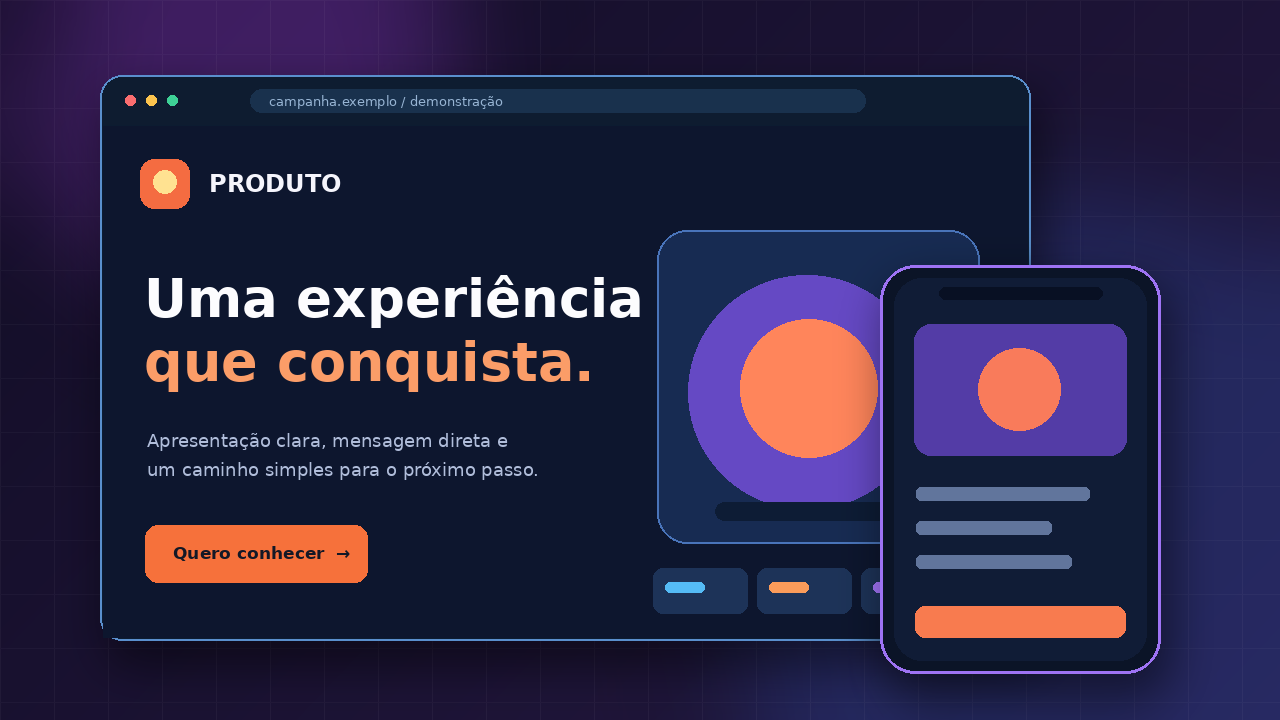 Ilustração demonstrativa de uma landing page de produto
