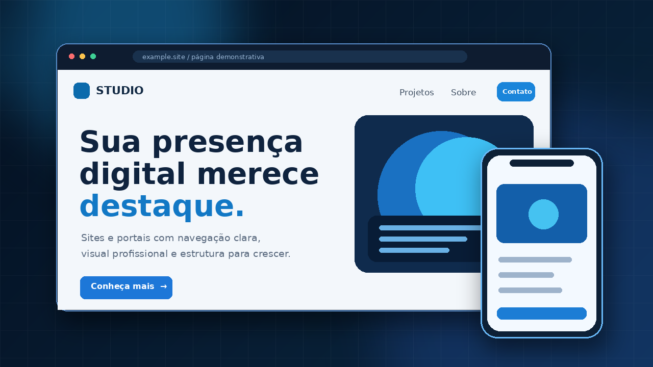 Ilustração demonstrativa de um site responsivo